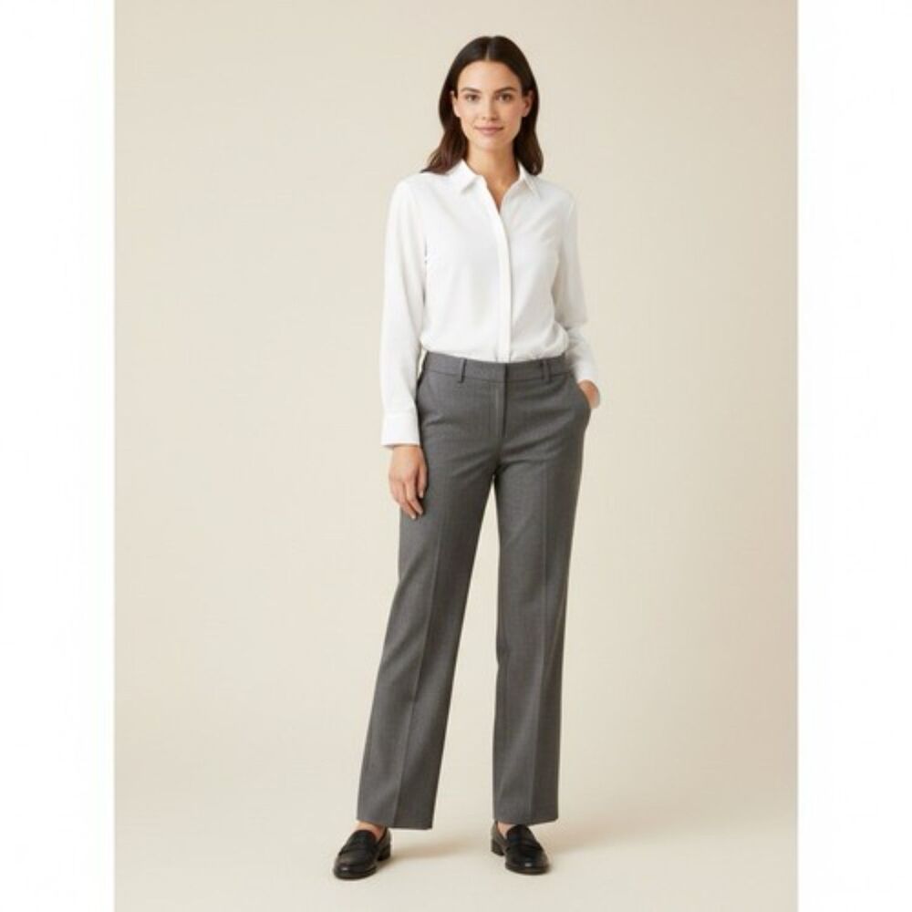 Club Monaco Dress Pants Womens sz 4 Wide Leg Business Trouser grey career office